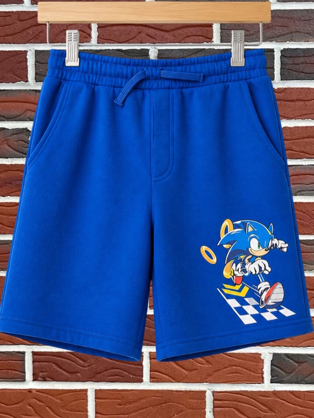 Boys SONIC the Hedgehog Graphic Fleece Shorts XL 14/16 Drawstring Shorts